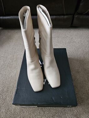 Mid-Calf Leather Boots